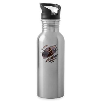 Krieger des Lichts. Zeig Dein Inneres! - Trinkflasche mit integriertem Trinkhalm - Lightsilver - Rechts