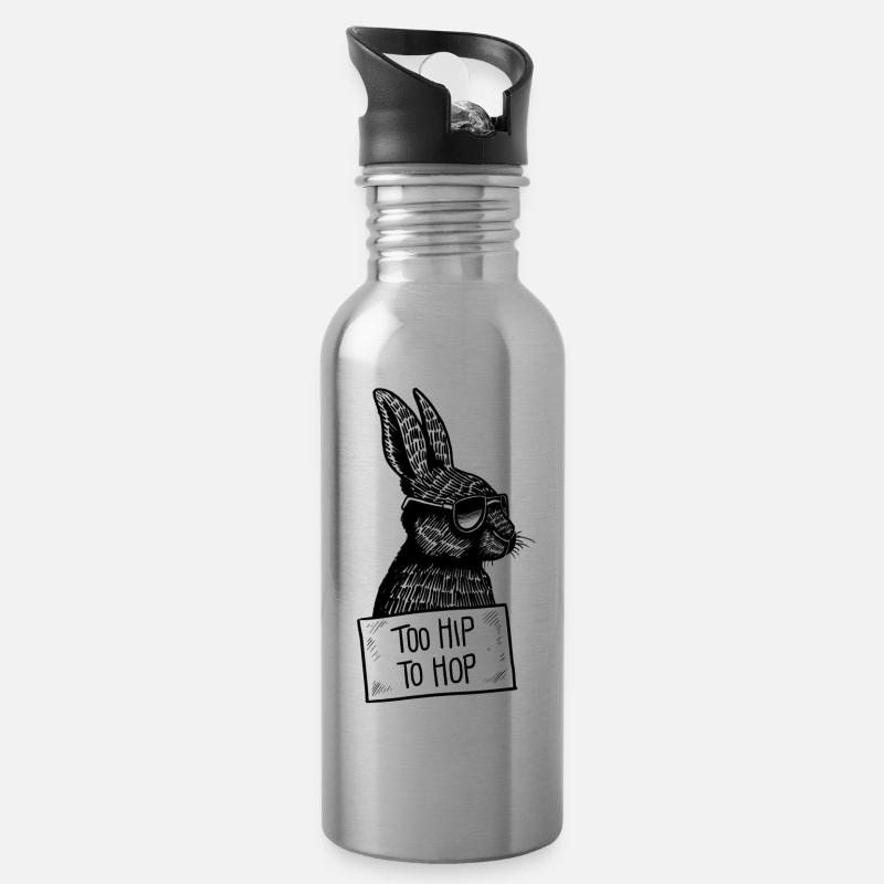 Too Hip To Hop - Trinkflasche mit integriertem Trinkhalm - Lightsilver