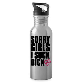 Sorry Girls I suck dick - Gourde avec paille intégrée - argent clair - Droite