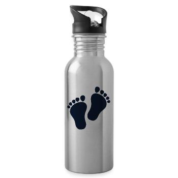 Füße - Trinkflasche mit integriertem Trinkhalm - Lightsilver - Rechts