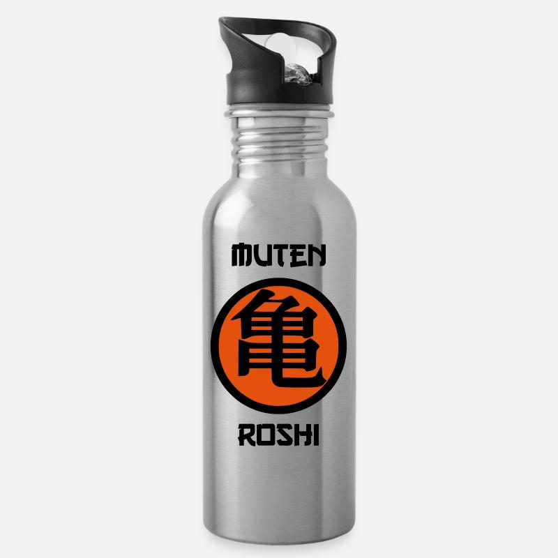muten roshi 2 - Trinkflasche mit integriertem Trinkhalm - Lightsilver
