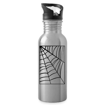 Spiderweb - Water bottle with straw - silver - Right