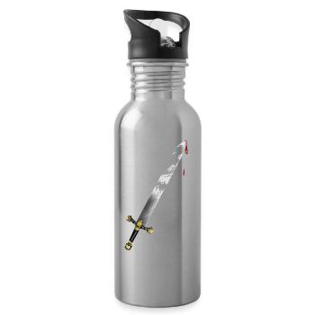 Sword with blood - Water bottle with straw - silver - Right