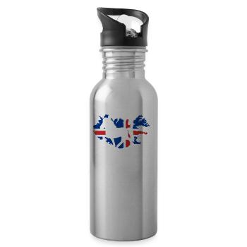 Icelandic Horse : cheval hippocampe Pony Merch - Gourde avec paille intégrée - argent clair - Droite