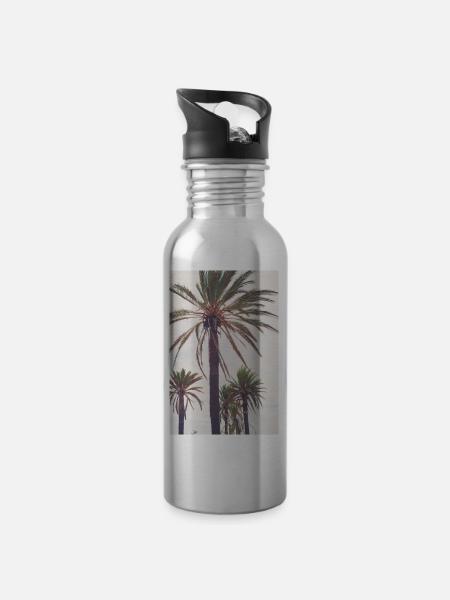 Palm Beach - Gourde avec paille intégrée - argent clair