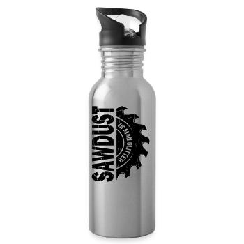 Sawdust Is Man Glitter - Trinkflasche mit integriertem Trinkhalm - Lightsilver - Rechts