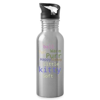 Soft Kitty - Water bottle with straw - silver - Right