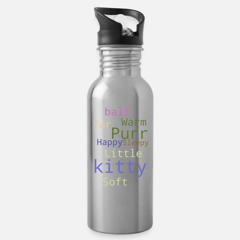 Soft Kitty - Gourde avec paille intégrée - argent clair