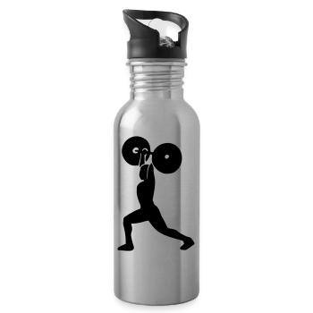 Fitness - Trinkflasche mit integriertem Trinkhalm - Lightsilver - Rechts