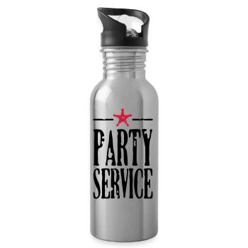 Partyservice / Party service (2c) - Trinkflasche mit integriertem Trinkhalm - Lightsilver - Rechts