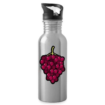 Smiley Grapes - Trinkflasche mit integriertem Trinkhalm - Lightsilver - Rechts