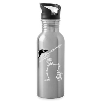 France dab dabbing skeleton soccer football - Gourde avec paille intégrée - argent clair - Droite