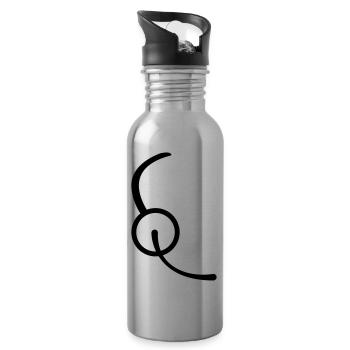 kopfhörer mikrophon kopf logo design pro gamer hea - Trinkflasche mit integriertem Trinkhalm - Lightsilver - Rechts