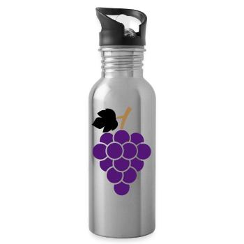 Trauben - Trinkflasche mit integriertem Trinkhalm - Lightsilver - Rechts