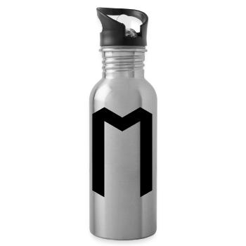 Rune: Ehwaz ᛖ (E), , Quantum Runes Futhark 0 © - Trinkflasche mit integriertem Trinkhalm - Lightsilver - Rechts