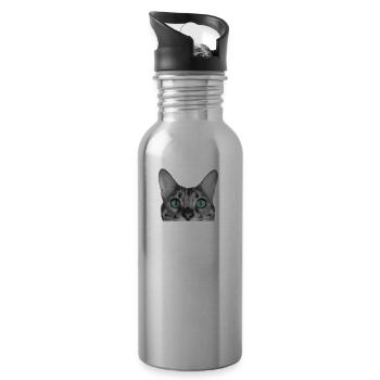 Chat Chats - Gourde avec paille intégrée - argent clair - Droite