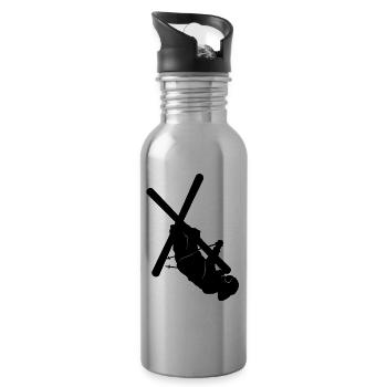 Astuce du skieur - montagne - sports d'hiver - saut - Gourde avec paille intégrée - argent clair - Droite