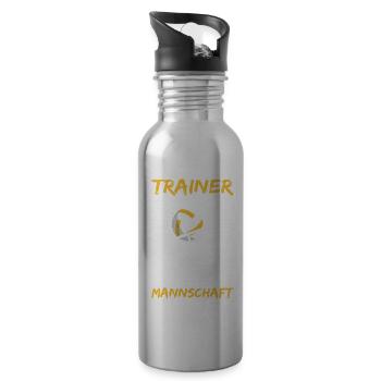 Trainer mannschaft Volleyball Spieler Geschenk - Trinkflasche mit integriertem Trinkhalm - Lightsilver - Rechts