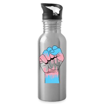 Trans Faust - Trinkflasche mit integriertem Trinkhalm - Lightsilver - Rechts