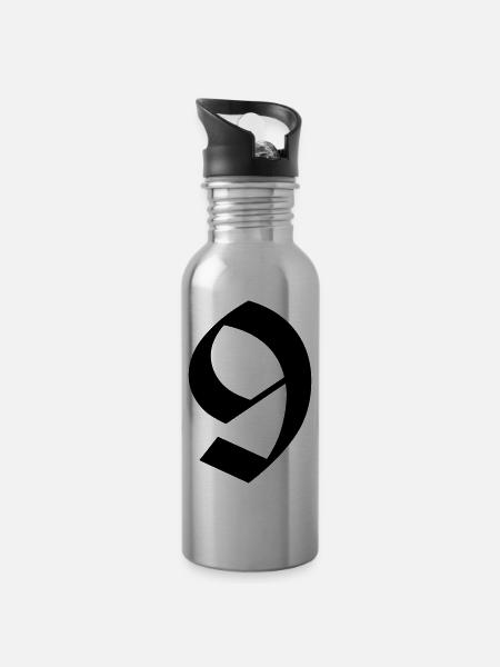 9 - Gourde avec paille intégrée - argent clair