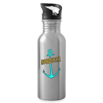 Nordischer Neonanker - Trinkflasche mit integriertem Trinkhalm - Lightsilver - Rechts