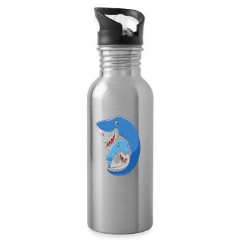 Lustige Frauen Mama Kurz Gehen Sie Ihren Vater fragen - Trinkflasche mit integriertem Trinkhalm - Lightsilver - Rechts