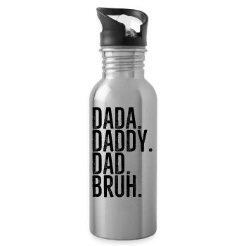 Dada Papa Papa Bruh - Trinkflasche mit integriertem Trinkhalm - Lightsilver - Rechts