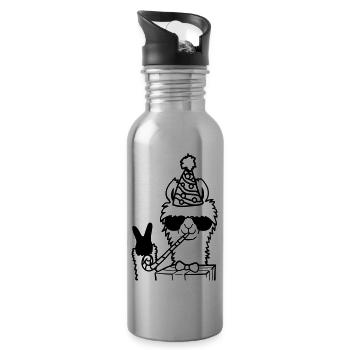 Party No Drama Llama - Trinkflasche mit integriertem Trinkhalm - Lightsilver - Rechts
