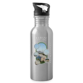 Naples Naples Italy City Skyline Holiday Love - Water bottle with straw - silver - Right