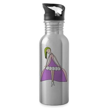 Fuchsia Doll - Water bottle with straw - silver - Right