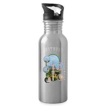 Dortmund Deutschland Stadt Skyline Heimat Liebe - Trinkflasche mit integriertem Trinkhalm - Lightsilver - Rechts