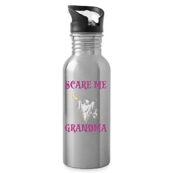 You Can't Scare Me I'm A GRANDMA Ghost Funny - Trinkflasche mit integriertem Trinkhalm - Lightsilver - Rechts