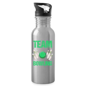 Mon équipe de rêve a un problème de bowling drôle - Gourde avec paille intégrée - argent clair - Droite