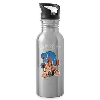Ingolstadt Deutschland Stadt Skyline Heimat Liebe - Trinkflasche mit integriertem Trinkhalm - Lightsilver - Rechts