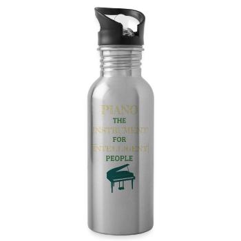 Instrument de piano pour personnes intelligentes Jaune - Gourde avec paille intégrée - argent clair - Droite