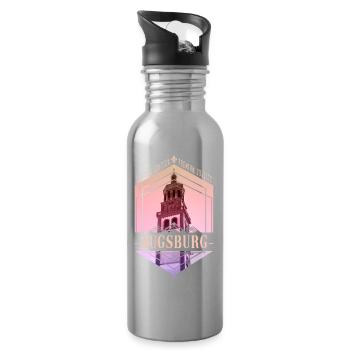 Augsburg Deutschland Stadt Skyline Heimat Liebe - Trinkflasche mit integriertem Trinkhalm - Lightsilver - Rechts