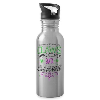 cool beard dinosaurs birthday present happy bday - Trinkflasche mit integriertem Trinkhalm - Lightsilver - Rechts