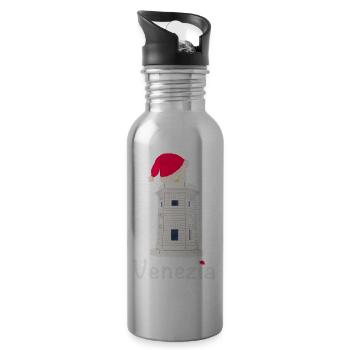 Noël Venise Phare SanGiorgio Maggiore - Gourde avec paille intégrée - argent clair - Droite