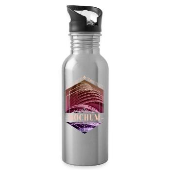 Bochum Deutschland Stadt Skyline Heimat Liebe - Trinkflasche mit integriertem Trinkhalm - Lightsilver - Rechts
