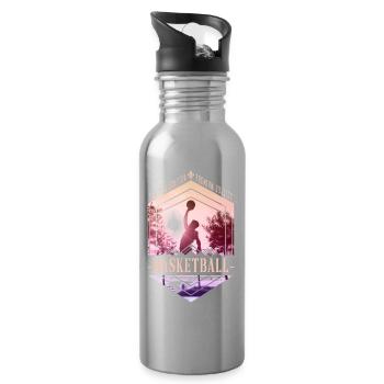 Basketball Basketballspieler Dunking Sport Spieler - Trinkflasche mit integriertem Trinkhalm - Lightsilver - Rechts