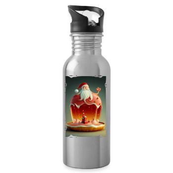 Weihnachtsmann-Gelee - Trinkflasche mit integriertem Trinkhalm - Lightsilver - Rechts