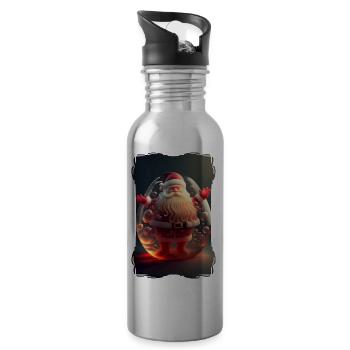 Weihnachtsmann-Gelee - Trinkflasche mit integriertem Trinkhalm - Lightsilver - Rechts