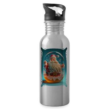 Weihnachtsmann-Gelee - Trinkflasche mit integriertem Trinkhalm - Lightsilver - Rechts