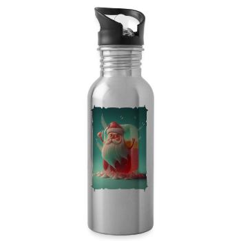 Weihnachtsmann-Gelee - Trinkflasche mit integriertem Trinkhalm - Lightsilver - Rechts