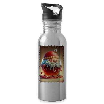 Weihnachtsmann-Gelee - Trinkflasche mit integriertem Trinkhalm - Lightsilver - Rechts