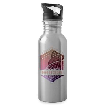 Düsseldorf Deutschland Stadt Skyline Heimat Liebe - Trinkflasche mit integriertem Trinkhalm - Lightsilver - Rechts