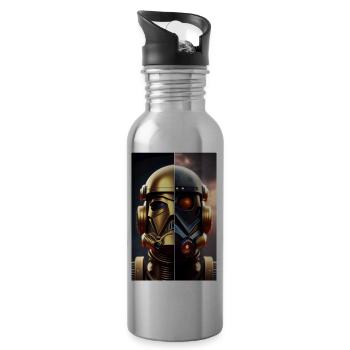Steampunk 2 - Water bottle with straw - silver - Right