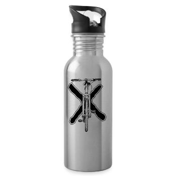 Bicycle, bike, mountain biking, MTB, recreational sports - Water bottle with straw - silver - Right