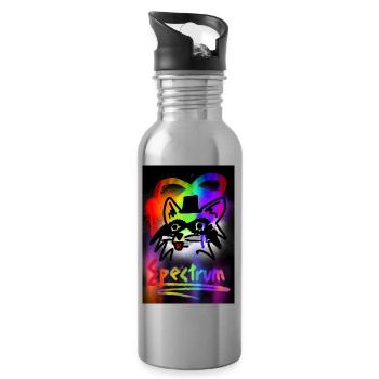 Spectrum Autism Raccy Raccoon poster edition - Water bottle with straw - silver - Right