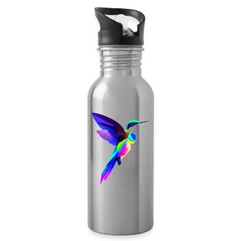 Vogel - Trinkflasche mit integriertem Trinkhalm - Lightsilver - Rechts